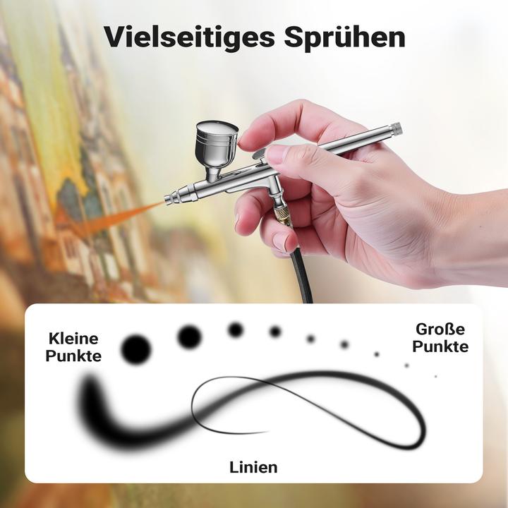 Produktbild Wiltec Airbrush Pistole HS-30-1 Air Brush Designs 0,3mm Düse Flüssigkeitsbecher