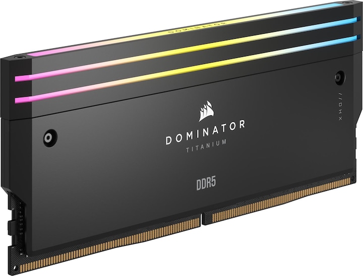 Image du produit Corsair DDR5, 6400MT/s 96Go 2x48Go DIMM, Unbuffered, 32-40-40-84, Std PMIC, XMP 3.0, DOMINATOR TITANIUM Blac (2 x 48 Go, 6400 MHz, RAM DDR5, DIMM)