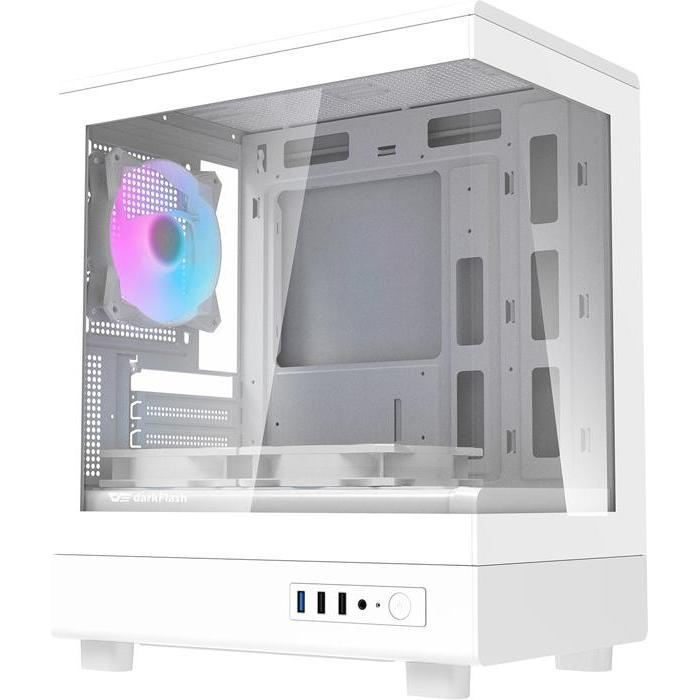 Darkflash Tech DarkFlash DB330M White Computer Case (+3 Fans) v2, Case PC, Bianco