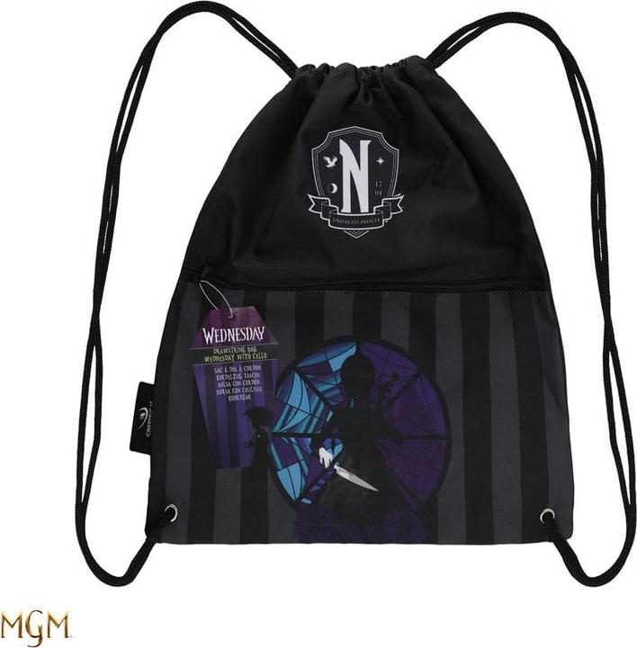 Actual product image Cinereplicas Wednesday Drawstring Bag Wednesday with Cello