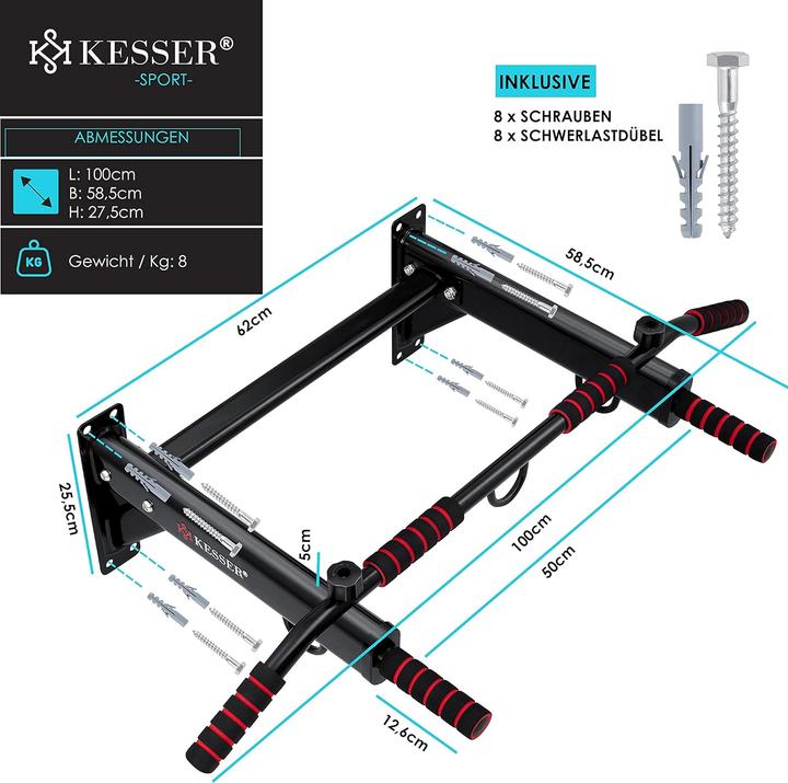 Actual product image Kesser Pull-up Bar Red
