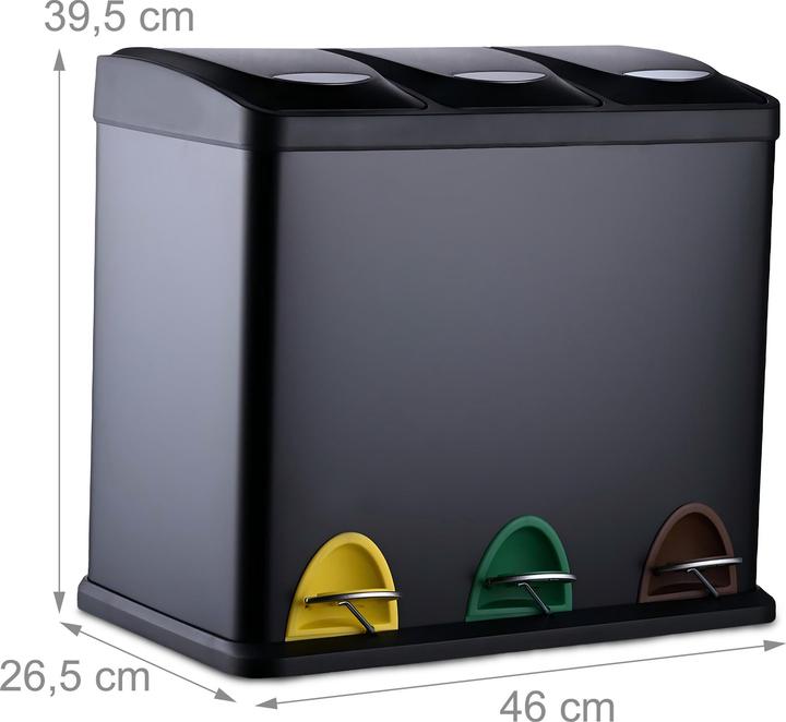 Produktbild Relaxdays Mülleimer 3x8l (8 l)