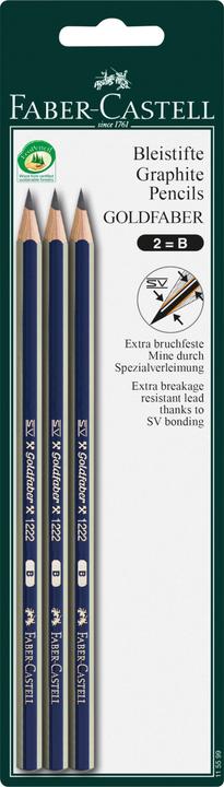 Productafbeelding Faber-Castell Faber Goldfaber B Potlood 3x BK (B, 3 x)
