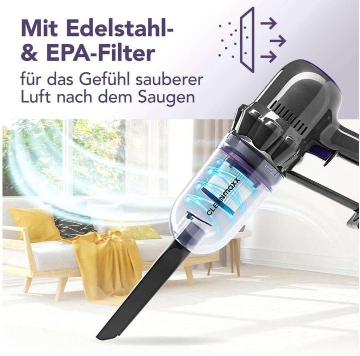Productafbeelding CleanMaxx Akku-Hand- und Stielsauger 14.8 V, Grau/Lila