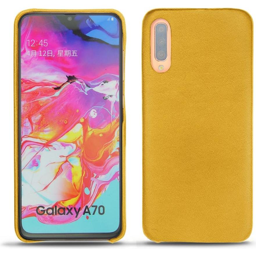 Noreve Lederschutzhülle (Samsung Galaxy A70), Smartphone Hülle, Orange
