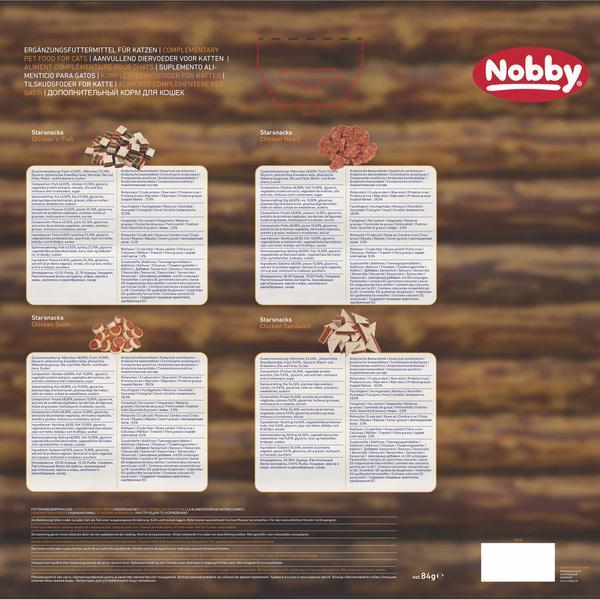 Nutritional values and ingredients Nobby Starsnack calendrier de l'Avent pour chat (1 pcs., 84 g)