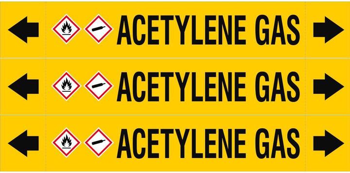 Label énergétique Brady ASME - Marqueurs de tubes - Gaz acétylène