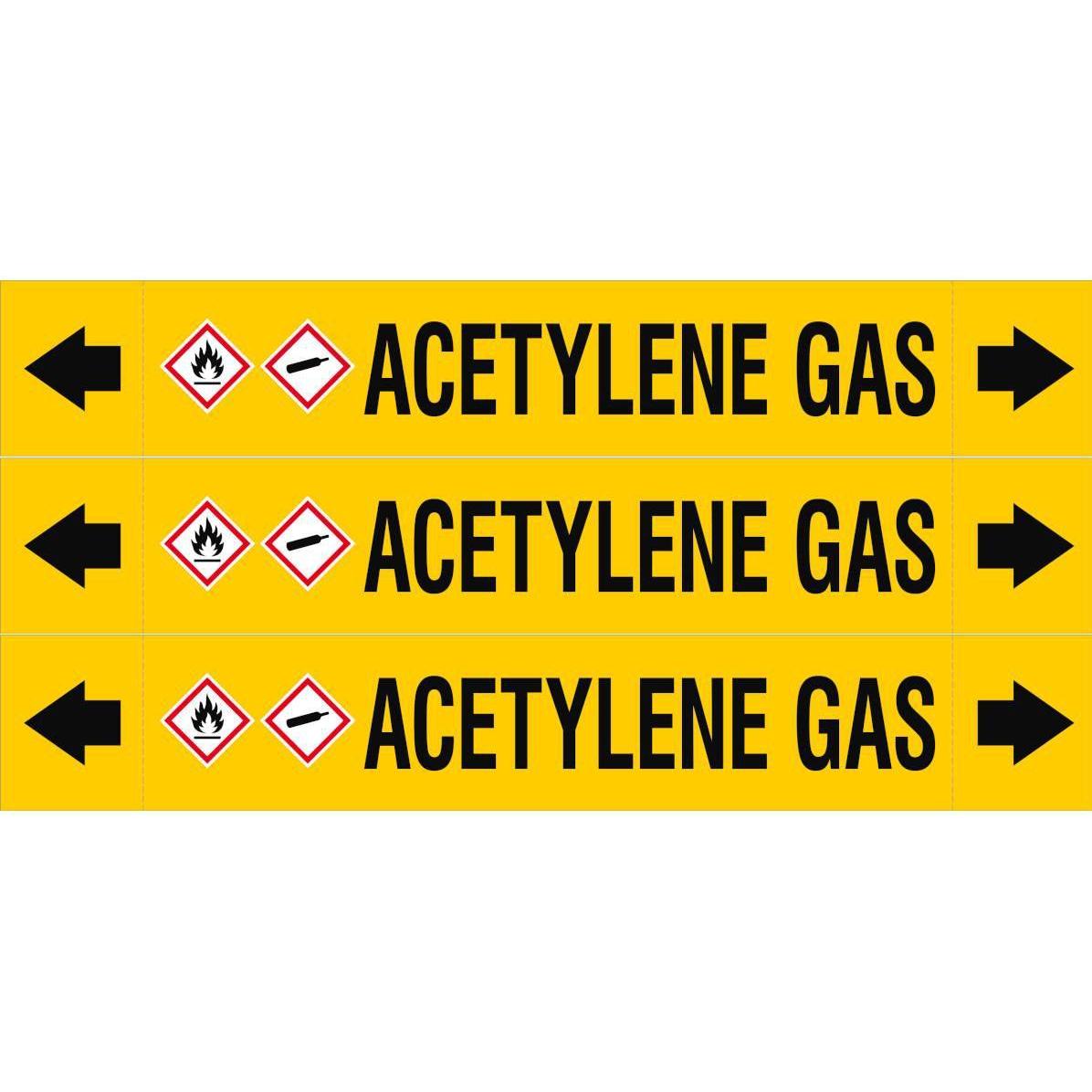 Brady ASME - Rohrmarkierer - Acetylene Gas (ASMEPM-37X230MM-ACETYLENE GAS)