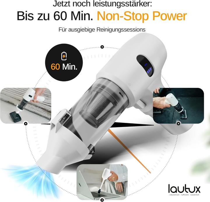 Produktbild Lautux Handstaubsauger Turbotastic Pro 2 mit HEPA-Filter, 4-in-1 Düsen