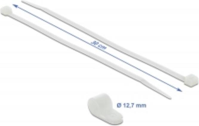 Actual product image Delock Cable tie kit - 30 cm - white (300 mm, 10 pcs.)