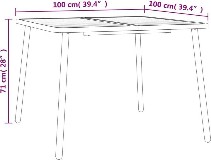 Produktbild vidaXL Gartentisch (100 x 100 x 71 cm)