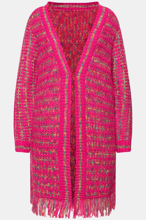 Produktbild Miamoda Long-Strickjacke, Straight Fit, Fransensaum (54)