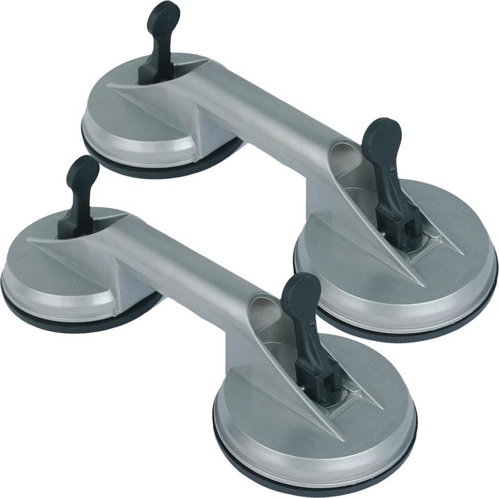 Mannesmann Set of 2 suction lifters with 2 heads, load capacity 70 kg (70 kg)