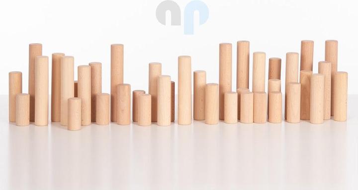 TickiT Set of 40 round wooden columns