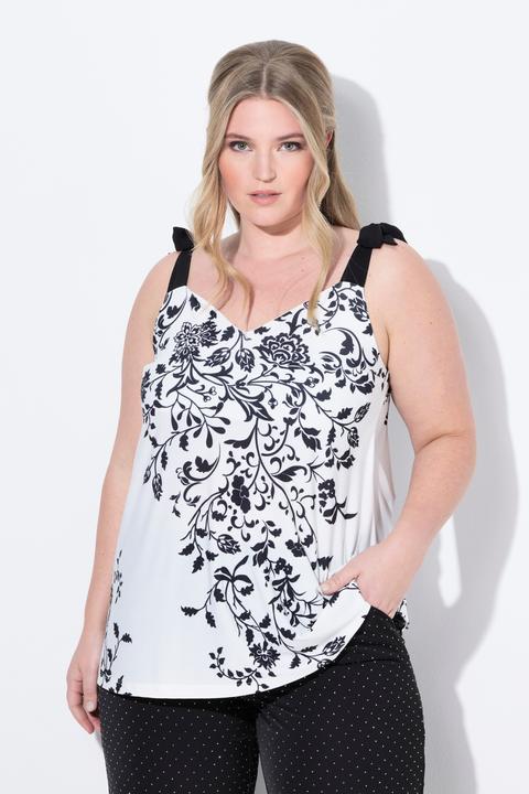 Image du produit Miamoda Top, A-Linie, Mesh, florales Muster, Binde-Träger (56)