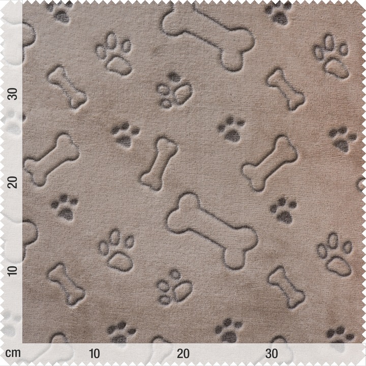 Produktbild VBS Fleece-Stoff Doubleface "Hundeknochen und Pfoten", 150 cm breit, Meterware