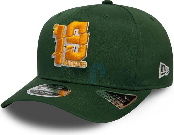 Actual product image New Era NFL - Green Bay Packers - Established Number 9Fifty Stretch Snapback Cap Green SM (54, 55, 56, 57)