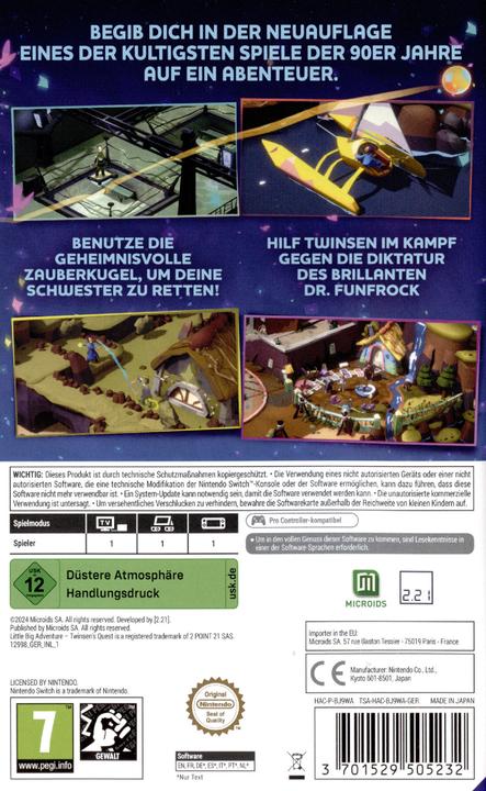 Actual product image Microids Little Big Adventure - Twinsen's Quest - Limited Edition (Switch, Switch Lite, Switch OLED, DE)
