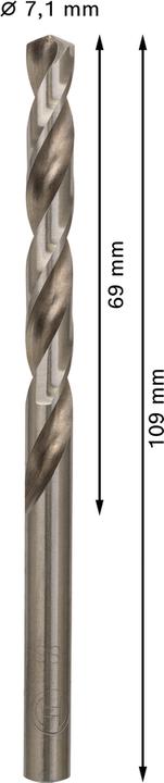 Immagine prodotto Bosch Professional Zubehör Punta PRO Metal HSS-G, 7,1 x 69 x 109 mm (7,1 mm)