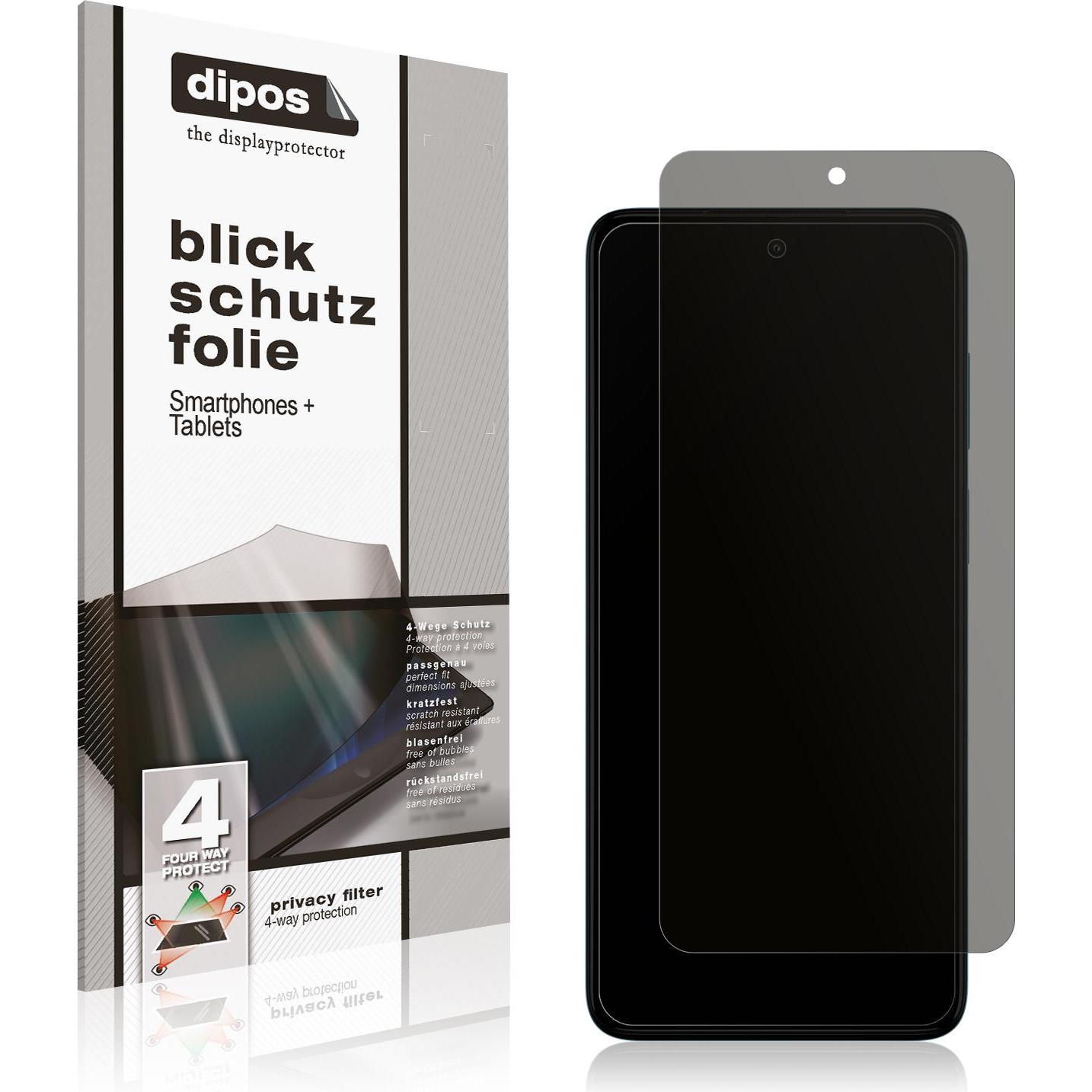 Dipos Blickschutzfolie 4-Way Privacy (1 Stück, Motorola Moto G52), Smartphone Schutzfolie, Transparent