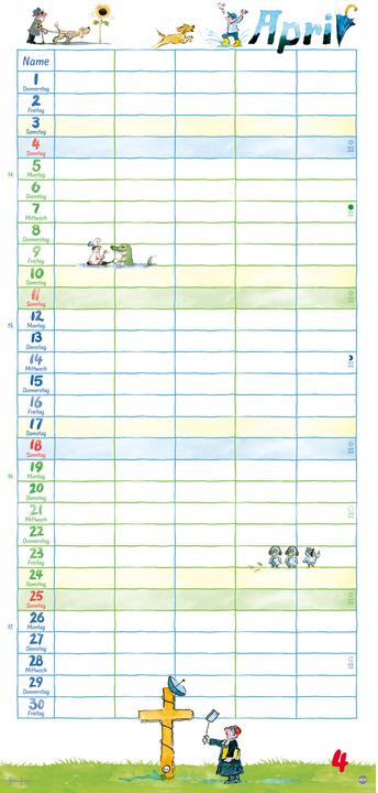 Image du produit Heye Familienplaner 21x45cm 5spaltig (21 x 45 cm)