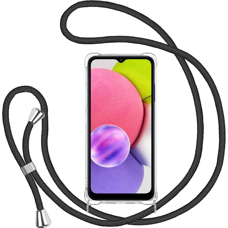 Screenguard Samsung Galaxy A03s Loopster Necklace Hülle, Handykette, Transparent