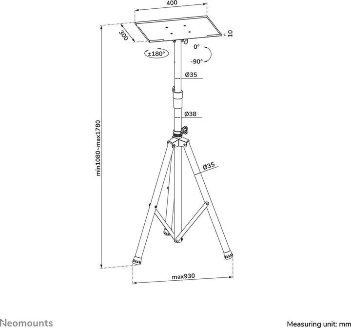 Image du produit Neomounts Support pour ordinateur portable Ordinateur portable, projecteur & écran plat Support au sol