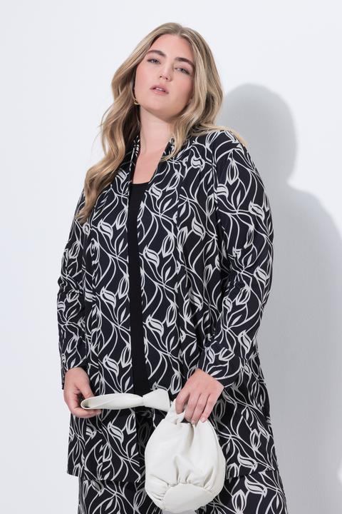 Image du produit Ulla Popken Veste en jersey à col châle, coupe évasée, sans fermeture (62)