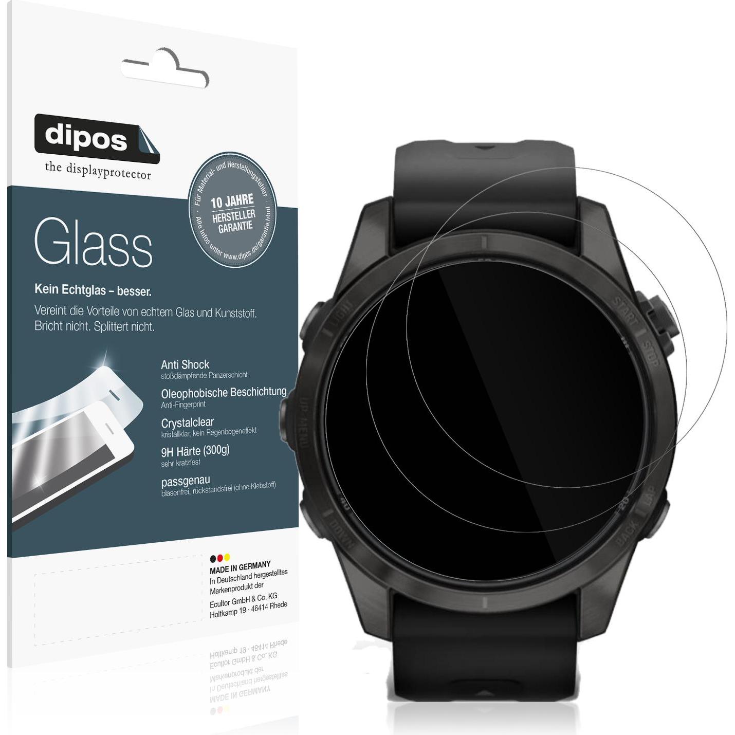 Dipos Anti-Shock Displayschutz 9H, Smartwatch Schutzfolie, Transparent