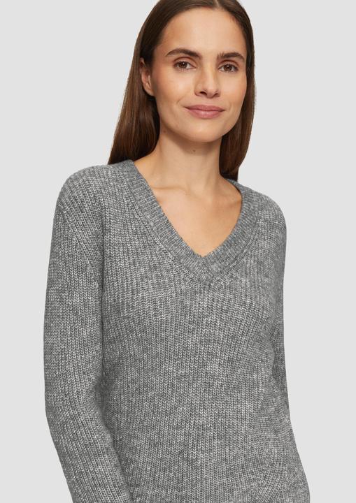 Produktbild S.Oliver Strickpullover Strickpullover mit V-Ausschnitt und Rippblende (34)