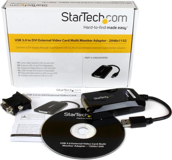 Produktbild StarTech USB 3 To Dvi Video Adapter (USB-A, 7.80 cm)