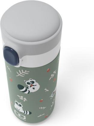 Actual product image Monbento Kids Insulated Bottle MB Pop Raccoon - 12 Oz - Leakproof - Hot/Cold Up to 12 Hours - Smal