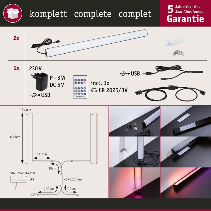 Produktbild Paulmann EntertainLED Lightbar Set (RGB, 60.50 cm, Indoor)
