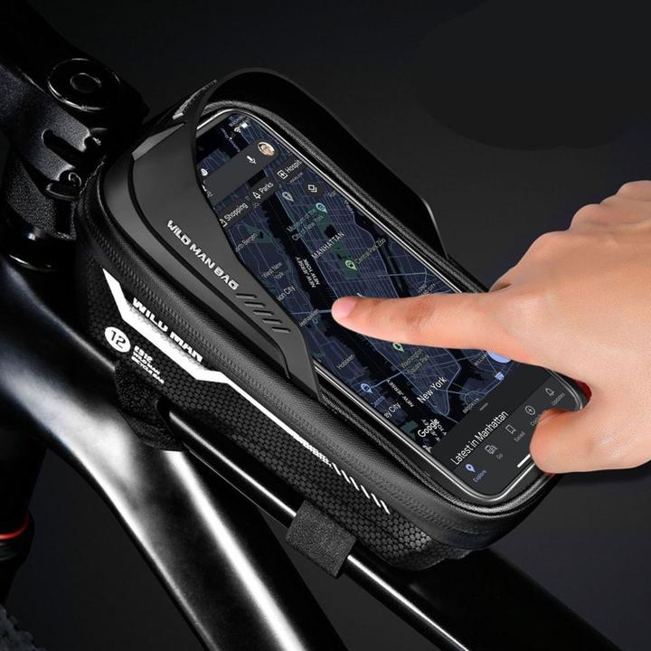 Produktbild Wildman Bicycle accessory traveling bag for bike frame with zipper 1L (4 "- 7") ES12 black (1 l, Rahmentasche)