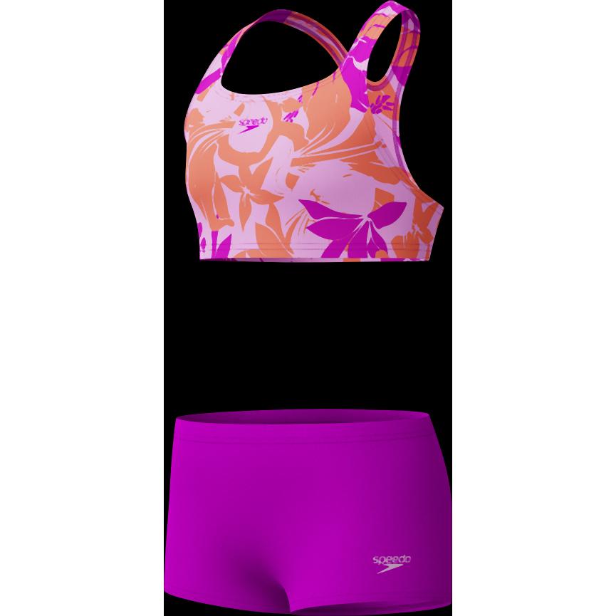 Speedo, Unisex, Badehose, Allover 2PC Boyleg Short, Pink, (5, 6)