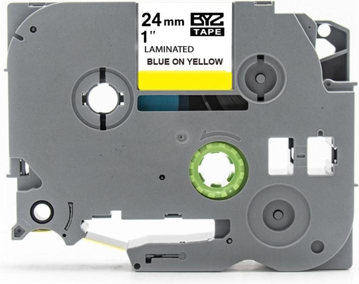 Actual product image Hermex Alternatives Etikettenband zu Brother TZe-653 Beschriftungsband (2.40 cm, Blue, Yellow)