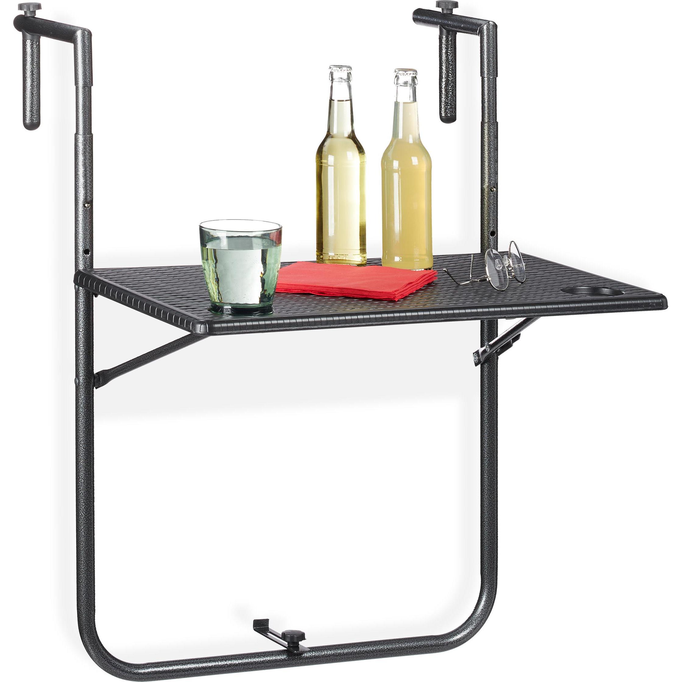 Relaxdays, Gartentisch + Balkontisch, Balkonhängetisch (59.50 cm)