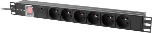 Lanberg RACK PDU STECKDOSENLEISTE 19 1HE 10A 6X 230V PL 2M SCHWARZ C14