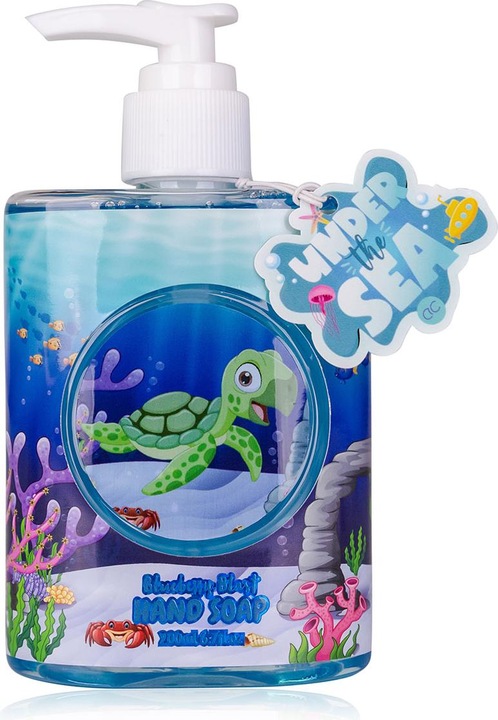 Produktbild Accentra Handseife UNDER THE SEA in Pumpspender, 200ml, Duft: Blueberry Blast, Farbe: blau/orange, VE 6/24 (Flüssigseife, 200 ml)