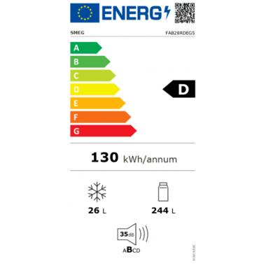 Etichetta energetica Smeg FAB28RDEG5 (270 l)
