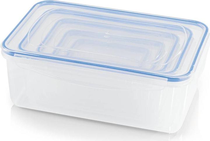 Actual product image Gourmetmaxx 14442 Click-it food storage containers 10 pcs. transparent/blue (2.20 l)