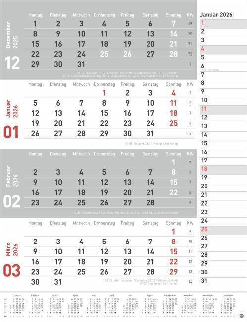 Produktbild 4-Monats-Planer, rot 2026