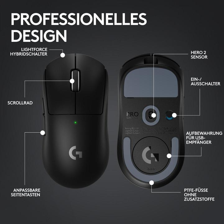 Actual product image Logitech G Pro X Superlight 2 (Cable, Wireless)