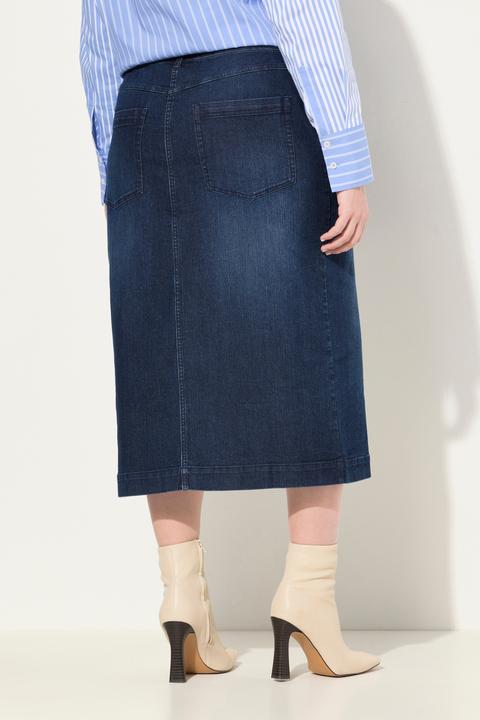 Produktbild Ulla Popken Jeansrock, Stretch, 5-Pocket-Schnitt, Schlitz vorne (62)