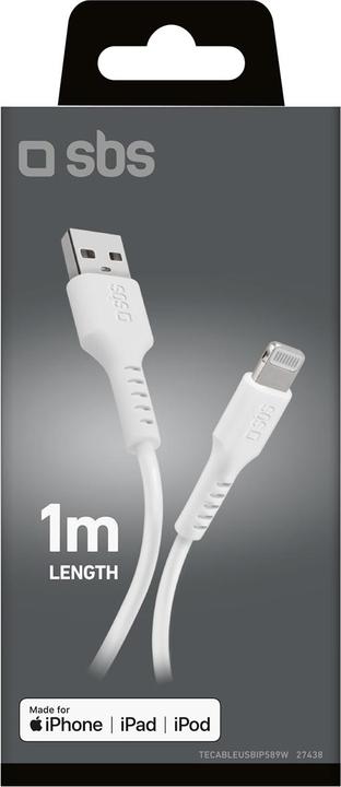 Image du produit SBS Câble de données USB 2.0 - Apple Lightning (1 m, USB 2.0)