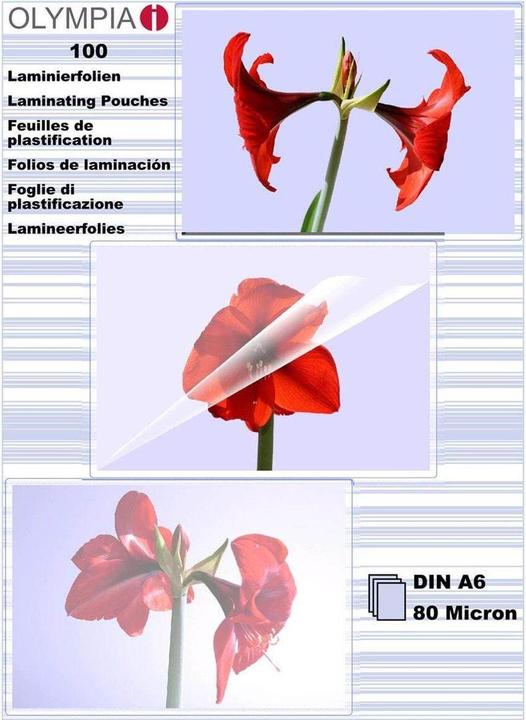 Image du produit Olympia Feuilles de plastification (A6, 100 pcs, 80 µm)