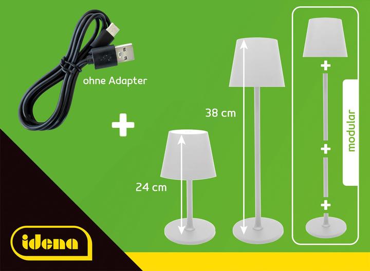 Actual product image Idena LED table lamp battery white 37cm dimmable indoor and outdoor