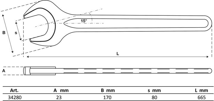 Immagine prodotto BGS Chiave a forchetta semplice DIN 894 80 mm (80 mm)