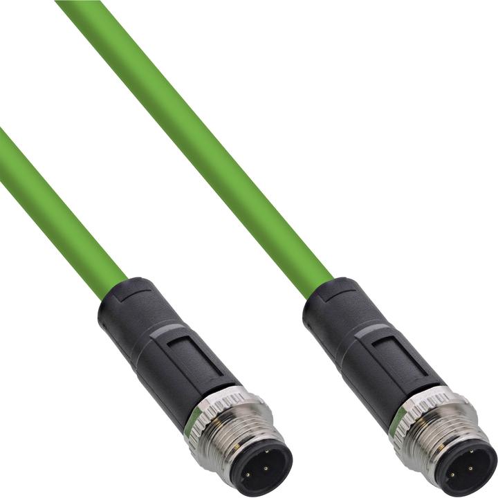 Produktbild InLine Industrie Netzwerkkabel, M12 4-pin D-kodiert Stecker/Stecker, PUR, 20m (SF/UTP, CAT5e, 20 m)