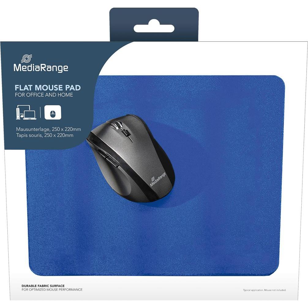 MediaRange Mausunterlage flach 250x220x3mm blau, Mausmatte, Blau